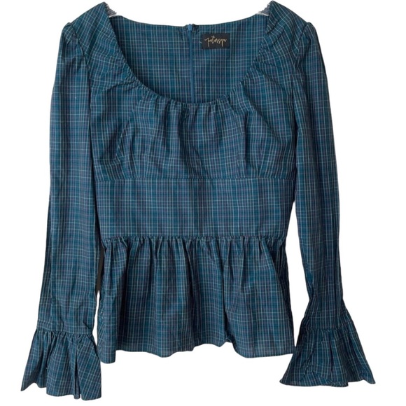 PETER SYN peplum structure Office Siren Top Long sleeve - Picture 2 of 12